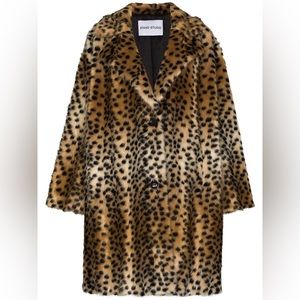 Stand studio faux fur animal print minna coat